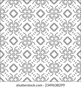 Vector pattern with symmetrical elements . Modern stylish abstract texture. Repeating geometric tiles from striped elements.Black and white pattern.