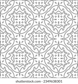 Vector pattern with symmetrical elements . Modern stylish abstract texture. Repeating geometric tiles from striped elements.Black and white pattern.
