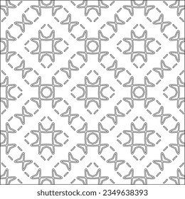 Vector pattern with symmetrical elements . Modern stylish abstract texture. Repeating geometric tiles from striped elements.Black and white pattern.