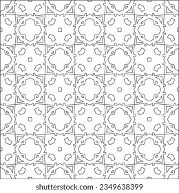Vector pattern with symmetrical elements . Modern stylish abstract texture. Repeating geometric tiles from striped elements.Black and white pattern.
