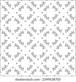 Vector pattern with symmetrical elements . Modern stylish abstract texture. Repeating geometric tiles from striped elements.Black and white pattern.