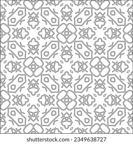 Vector pattern with symmetrical elements . Modern stylish abstract texture. Repeating geometric tiles from striped elements.Black and white pattern.