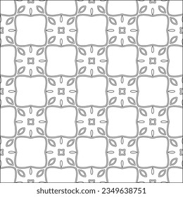 Vector pattern with symmetrical elements . Modern stylish abstract texture. Repeating geometric tiles from striped elements.Black and white pattern.