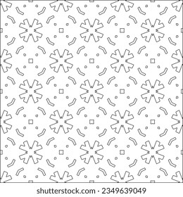 Vector pattern with symmetrical elements . Modern stylish abstract texture. Repeating geometric tiles from striped elements.Black and white pattern.