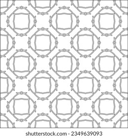 Vector pattern with symmetrical elements . Modern stylish abstract texture. Repeating geometric tiles from striped elements.Black and white pattern.