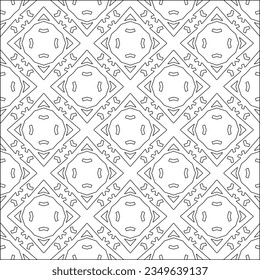 Vector pattern with symmetrical elements . Modern stylish abstract texture. Repeating geometric tiles from striped elements.Black and white pattern.