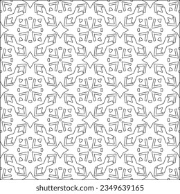 Vector pattern with symmetrical elements . Modern stylish abstract texture. Repeating geometric tiles from striped elements.Black and white pattern.