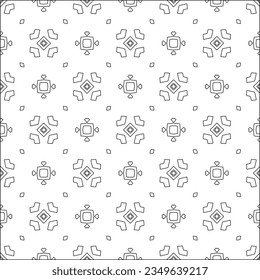 Vector pattern with symmetrical elements . Modern stylish abstract texture. Repeating geometric tiles from striped elements.Black and white pattern.