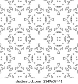 Vector pattern with symmetrical elements . Modern stylish abstract texture. Repeating geometric tiles from striped elements.Black and white pattern.