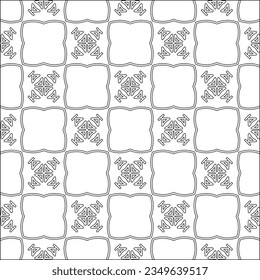 Vector pattern with symmetrical elements . Modern stylish abstract texture. Repeating geometric tiles from striped elements.Black and white pattern.
