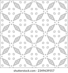 Vector pattern with symmetrical elements . Modern stylish abstract texture. Repeating geometric tiles from striped elements.Black and white pattern.