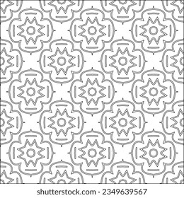 Vector pattern with symmetrical elements . Modern stylish abstract texture. Repeating geometric tiles from striped elements.Black and white pattern.