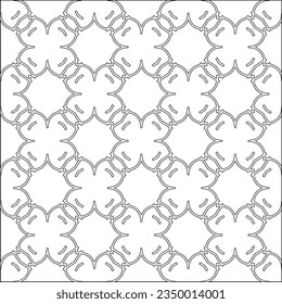 Vector pattern with symmetrical elements . Modern stylish abstract texture. Repeating geometric tiles from striped elements.Black and white pattern.