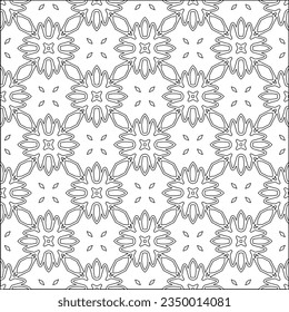 Vector pattern with symmetrical elements . Modern stylish abstract texture. Repeating geometric tiles from striped elements.Black and white pattern.