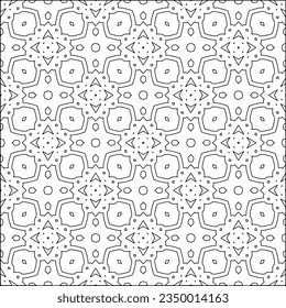 Vector pattern with symmetrical elements . Modern stylish abstract texture. Repeating geometric tiles from striped elements.Black and white pattern.