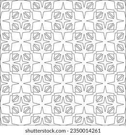 Vector pattern with symmetrical elements . Modern stylish abstract texture. Repeating geometric tiles from striped elements.Black and white pattern.