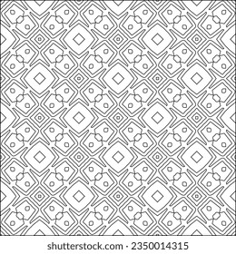 Vector pattern with symmetrical elements . Modern stylish abstract texture. Repeating geometric tiles from striped elements.Black and white pattern.