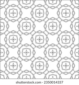 Vector pattern with symmetrical elements . Modern stylish abstract texture. Repeating geometric tiles from striped elements.Black and white pattern.