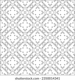 Vector pattern with symmetrical elements . Modern stylish abstract texture. Repeating geometric tiles from striped elements.Black and white pattern.