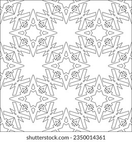 Vector pattern with symmetrical elements . Modern stylish abstract texture. Repeating geometric tiles from striped elements.Black and white pattern.