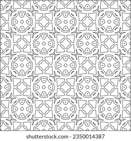 Vector pattern with symmetrical elements . Modern stylish abstract texture. Repeating geometric tiles from striped elements.Black and white pattern.
