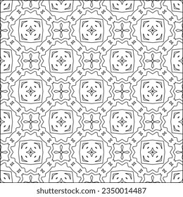 Vector pattern with symmetrical elements . Modern stylish abstract texture. Repeating geometric tiles from striped elements.Black and white pattern.