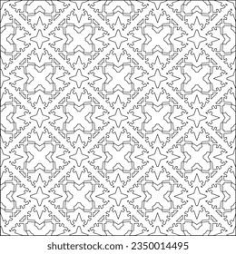 Vector pattern with symmetrical elements . Modern stylish abstract texture. Repeating geometric tiles from striped elements.Black and white pattern.