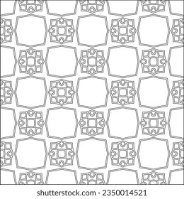 Vector pattern with symmetrical elements . Modern stylish abstract texture. Repeating geometric tiles from striped elements.Black and white pattern.