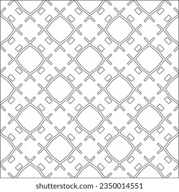 Vector pattern with symmetrical elements . Modern stylish abstract texture. Repeating geometric tiles from striped elements.Black and white pattern.