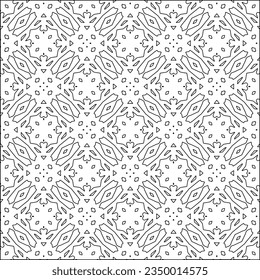 Vector pattern with symmetrical elements . Modern stylish abstract texture. Repeating geometric tiles from striped elements.Black and white pattern.