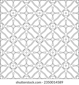 Vector pattern with symmetrical elements . Modern stylish abstract texture. Repeating geometric tiles from striped elements.Black and white pattern.