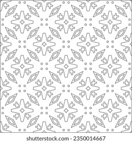 Vector pattern with symmetrical elements . Modern stylish abstract texture. Repeating geometric tiles from striped elements.Black and white pattern.