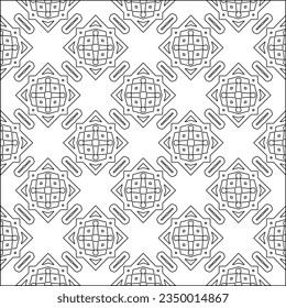 Vector pattern with symmetrical elements . Modern stylish abstract texture. Repeating geometric tiles from striped elements.Black and white pattern.
