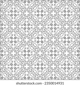 Vector pattern with symmetrical elements . Modern stylish abstract texture. Repeating geometric tiles from striped elements.Black and white pattern.