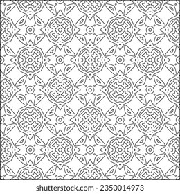 Vector pattern with symmetrical elements . Modern stylish abstract texture. Repeating geometric tiles from striped elements.Black and white pattern.