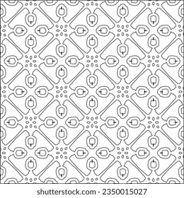 Vector pattern with symmetrical elements . Modern stylish abstract texture. Repeating geometric tiles from striped elements.Black and white pattern.