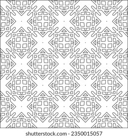Vector pattern with symmetrical elements . Modern stylish abstract texture. Repeating geometric tiles from striped elements.Black and white pattern.