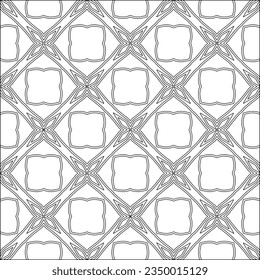 Vector pattern with symmetrical elements . Modern stylish abstract texture. Repeating geometric tiles from striped elements.Black and white pattern.