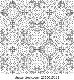 Vector pattern with symmetrical elements . Modern stylish abstract texture. Repeating geometric tiles from striped elements.Black and white pattern.