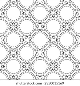 Vector pattern with symmetrical elements . Modern stylish abstract texture. Repeating geometric tiles from striped elements.Black and white pattern.