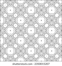 Vector pattern with symmetrical elements . Modern stylish abstract texture. Repeating geometric tiles from striped elements.Black and white pattern.