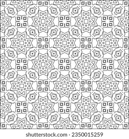 Vector pattern with symmetrical elements . Modern stylish abstract texture. Repeating geometric tiles from striped elements.Black and white pattern.