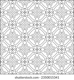 Vector pattern with symmetrical elements . Modern stylish abstract texture. Repeating geometric tiles from striped elements.Black and white pattern.