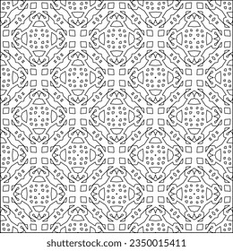 Vector pattern with symmetrical elements . Modern stylish abstract texture. Repeating geometric tiles from striped elements.Black and white pattern.