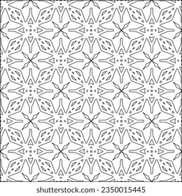 Vector pattern with symmetrical elements . Modern stylish abstract texture. Repeating geometric tiles from striped elements.Black and white pattern.