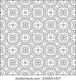 Vector pattern with symmetrical elements . Modern stylish abstract texture. Repeating geometric tiles from striped elements.Black and white pattern.