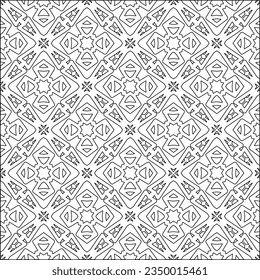 Vector pattern with symmetrical elements . Modern stylish abstract texture. Repeating geometric tiles from striped elements.Black and white pattern.