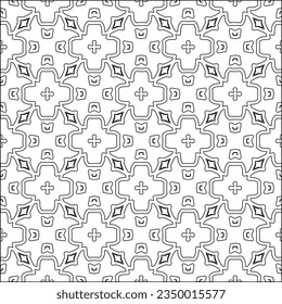 Vector pattern with symmetrical elements . Modern stylish abstract texture. Repeating geometric tiles from striped elements.Black and white pattern.
