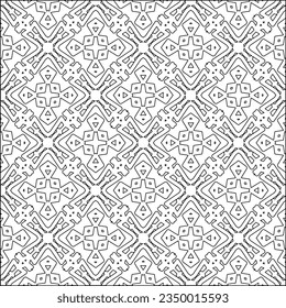 Vector pattern with symmetrical elements . Modern stylish abstract texture. Repeating geometric tiles from striped elements.Black and white pattern.