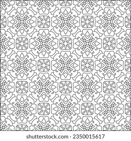 Vector pattern with symmetrical elements . Modern stylish abstract texture. Repeating geometric tiles from striped elements.Black and white pattern.
